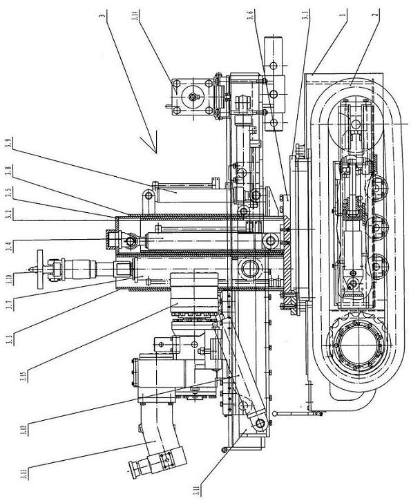 Mineral deep hole drilling carriage unit