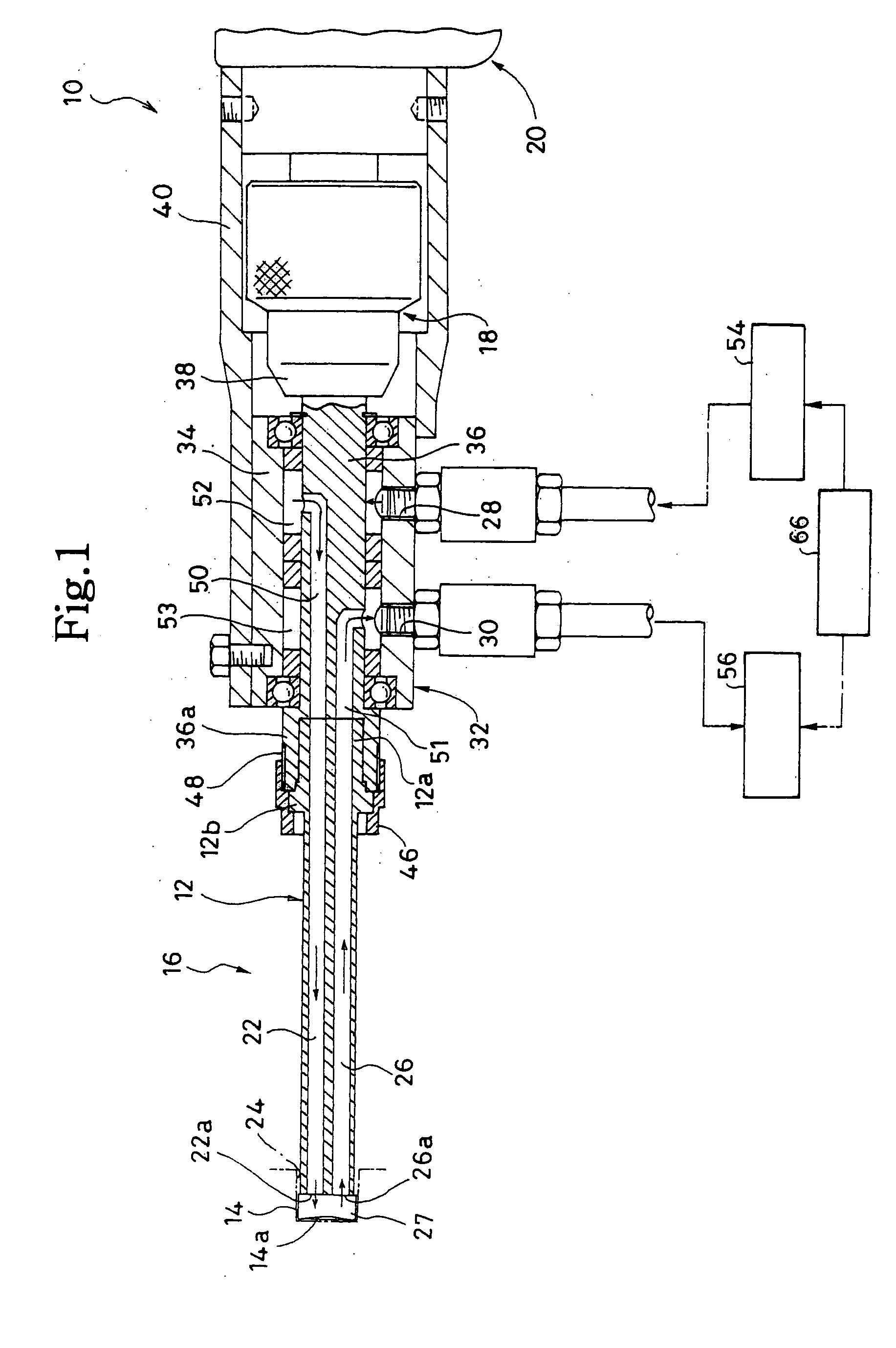 Non-core type bit, non-core drill apparatus, and method of supplying cooling water thereto