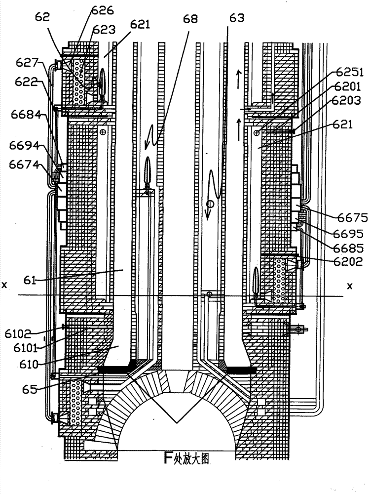 Heat storage and exchange device for gas heater of coal pyrolyzing furnace