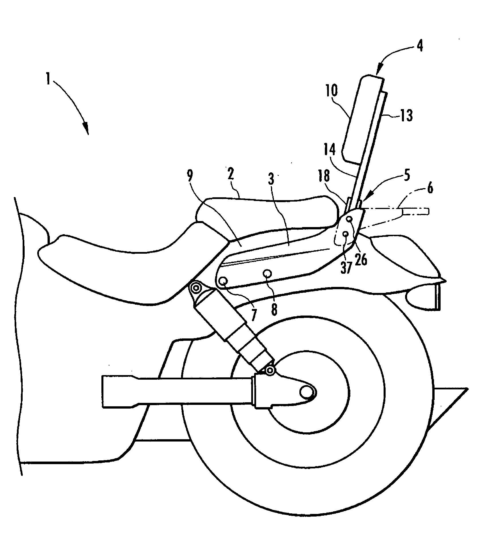 Backrest assembly for motorcycle