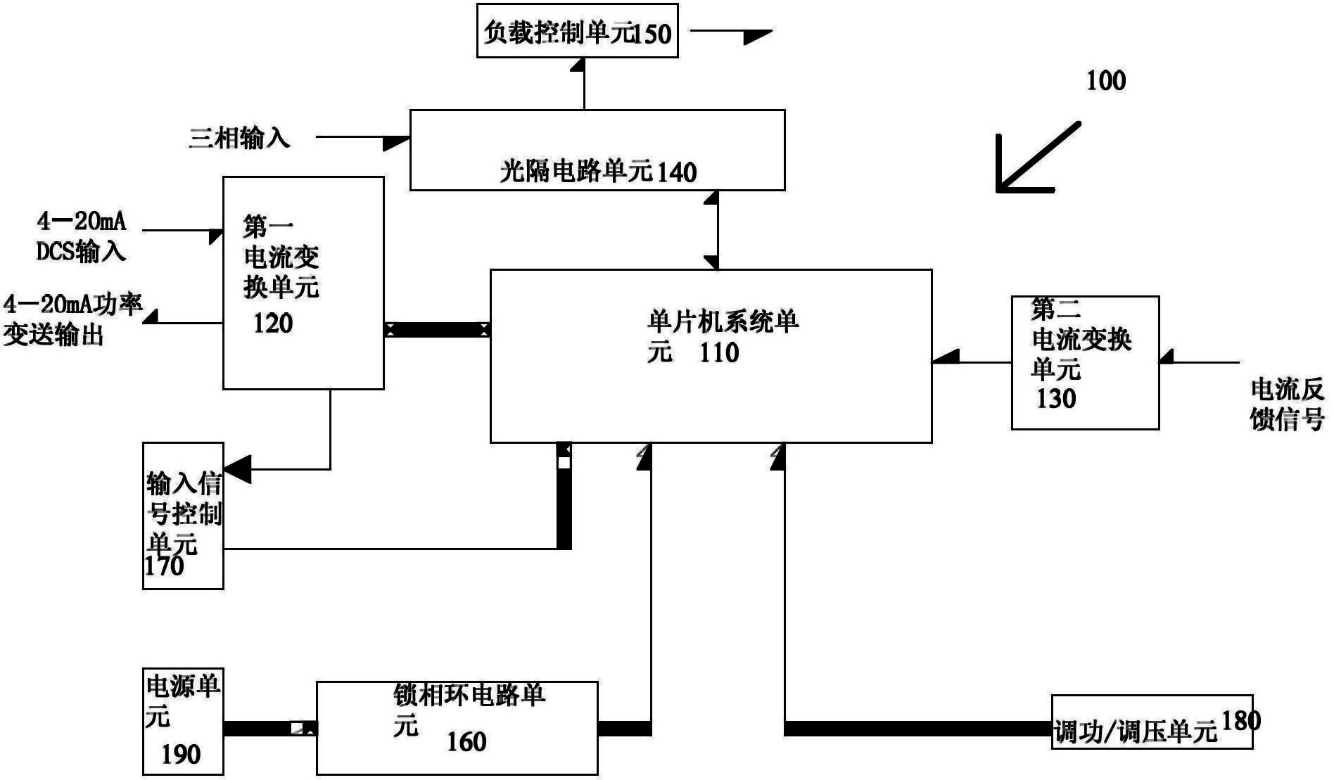 Power adjuster for three-phase voltage/power adjustment