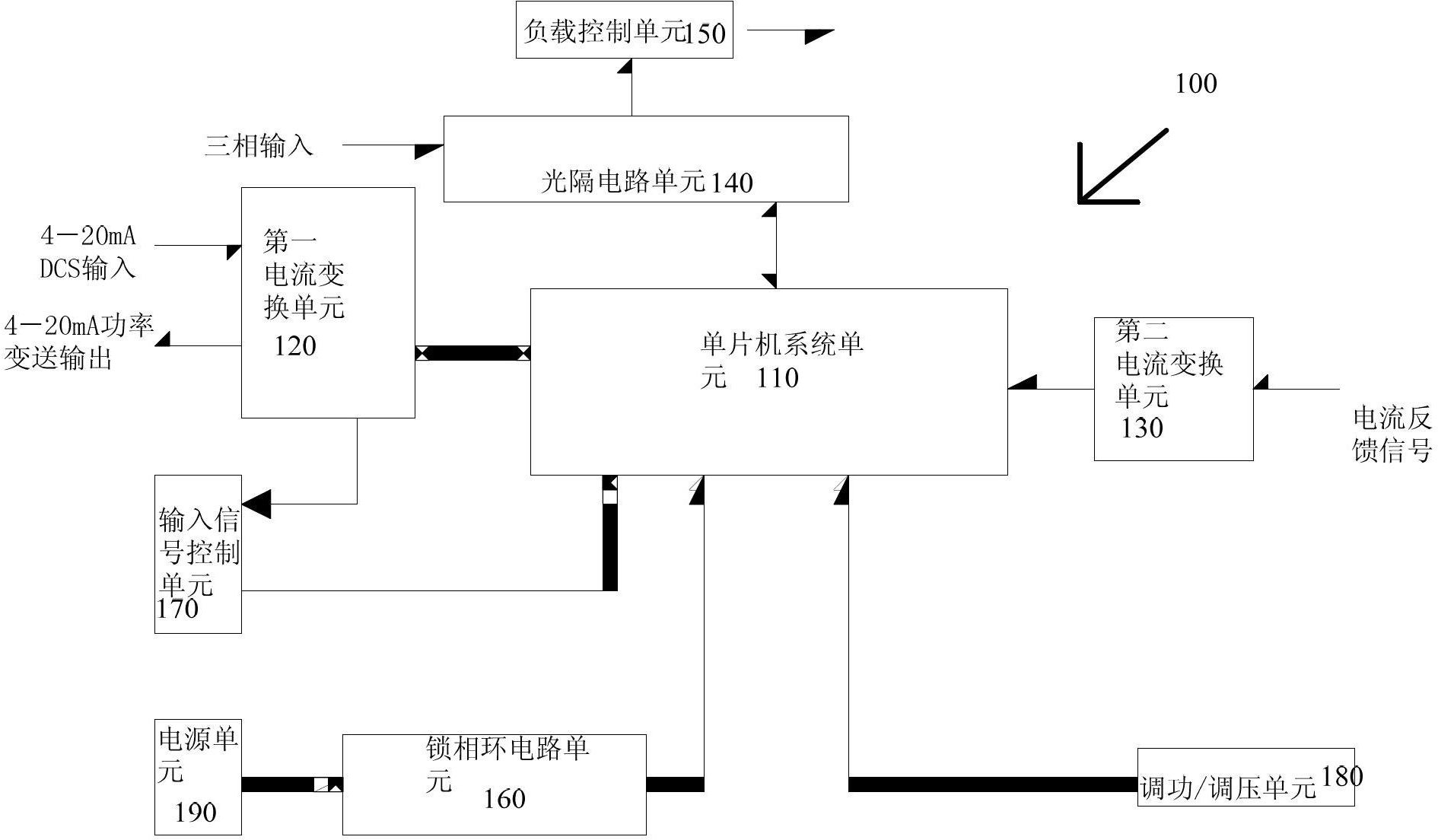 Power adjuster for three-phase voltage/power adjustment