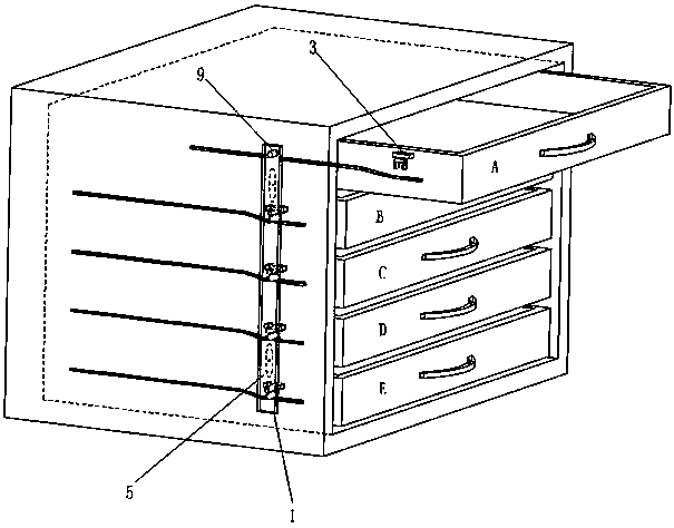 Device for preventing chest of drawers from losing stability and overturning