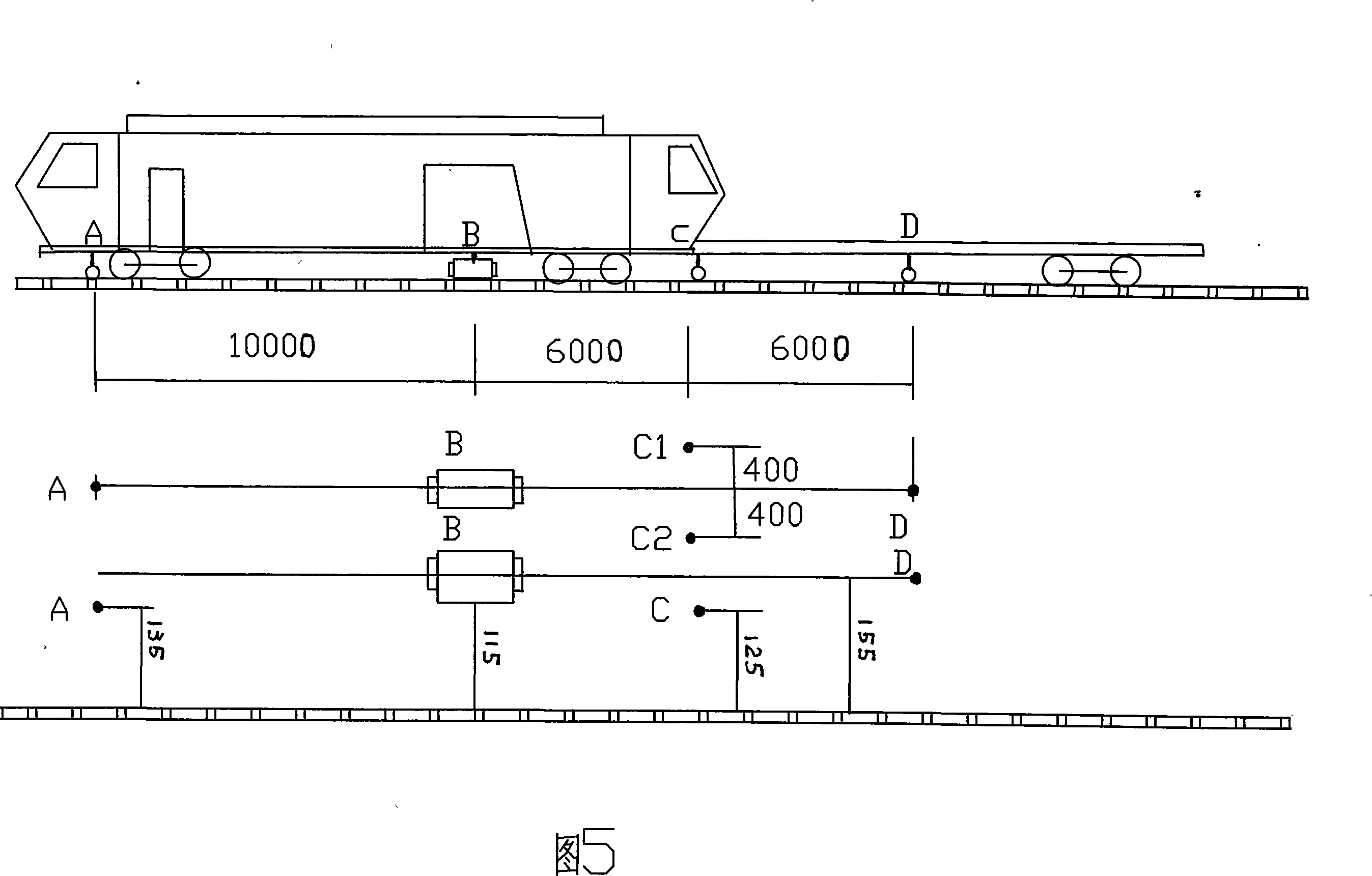 Railway line parameter photoelectric testing device used for tamping vehicle and detection method thereof