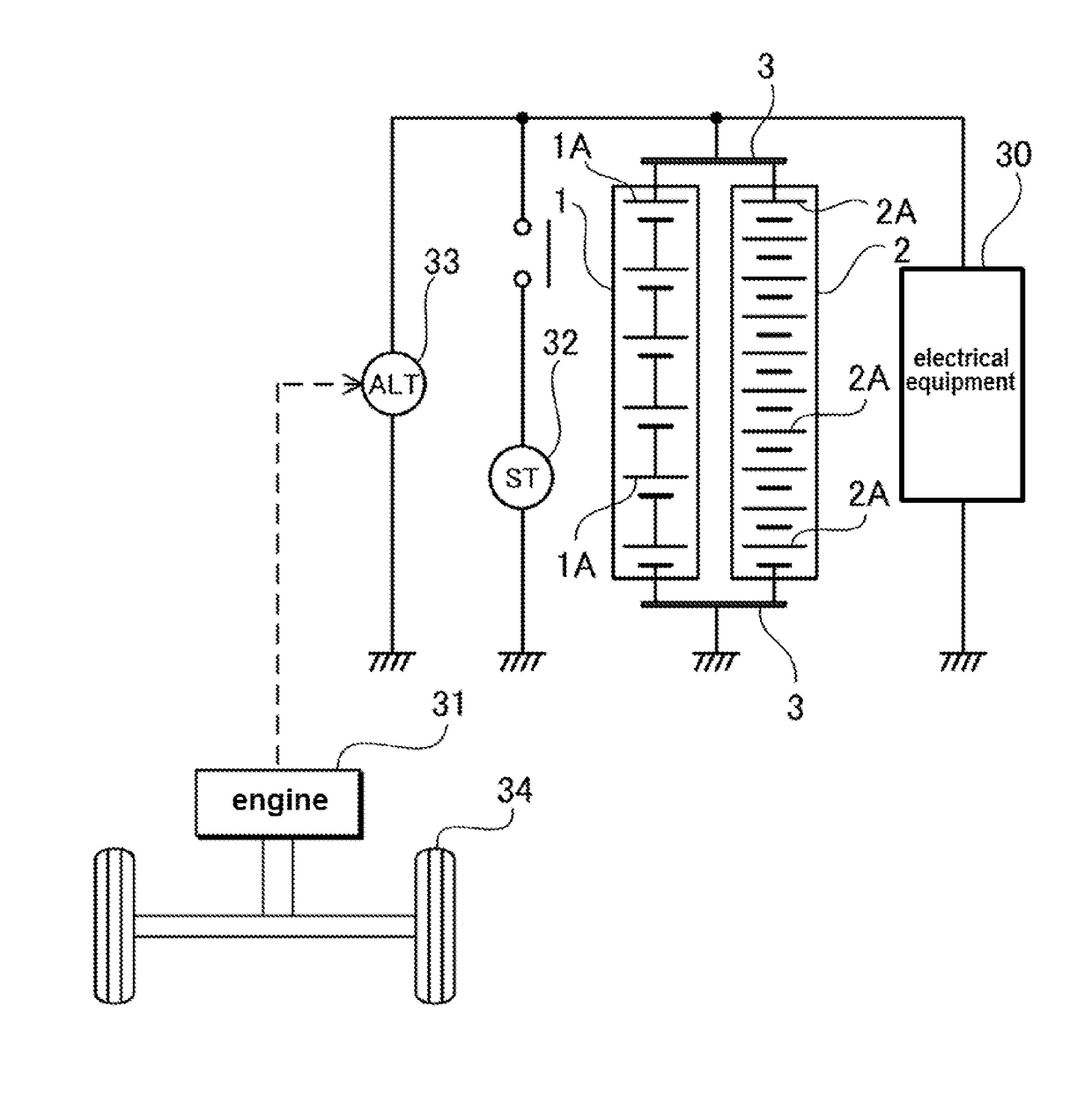 Power supply device for vehicle performing regenerative braking