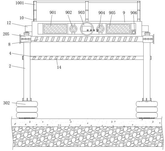 Height-adjustable highway bridge height limiting device with alarm function