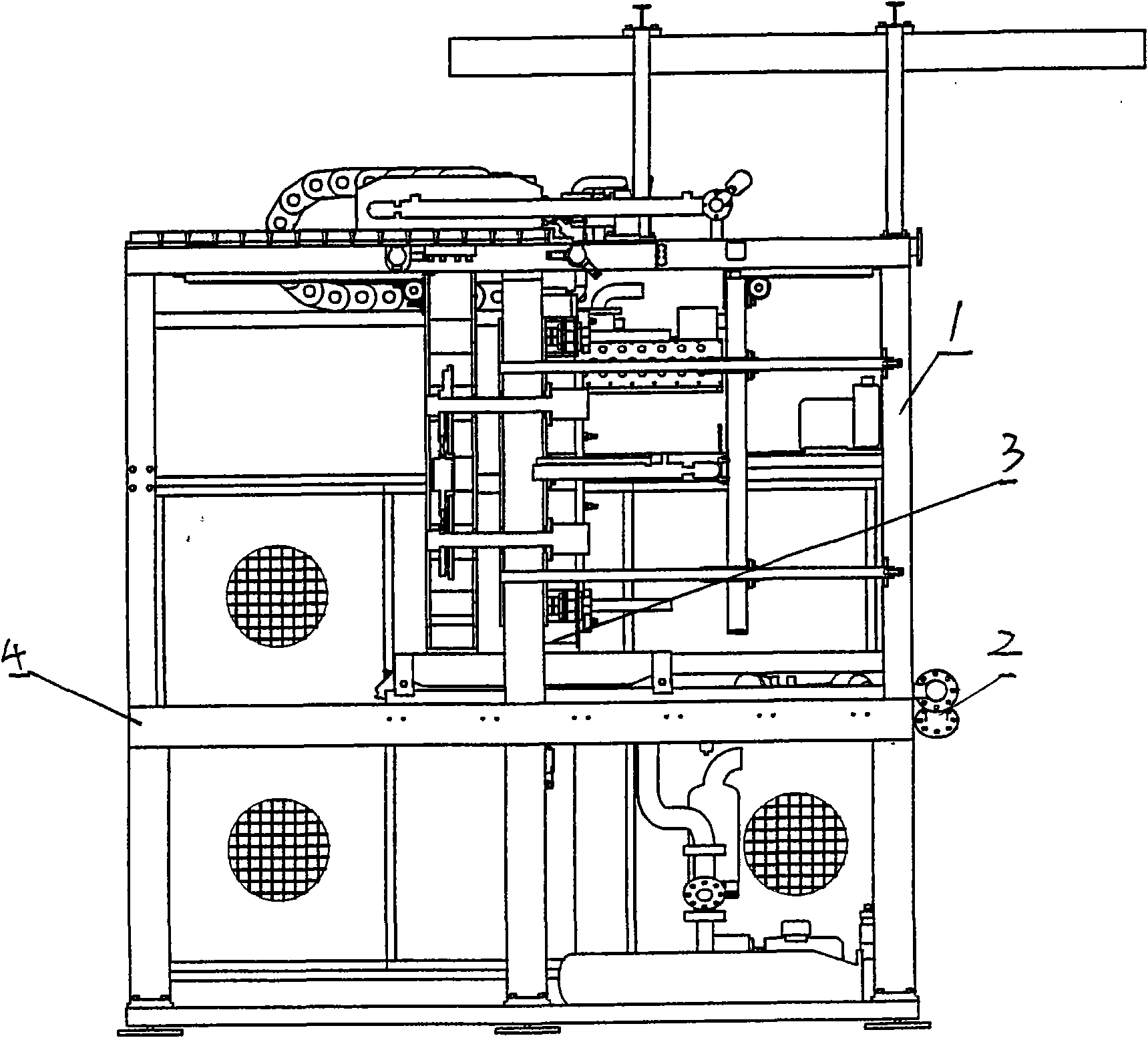 Heating decontamination system of full automatic foam plastic forming machine of two opposite-clamping type templates