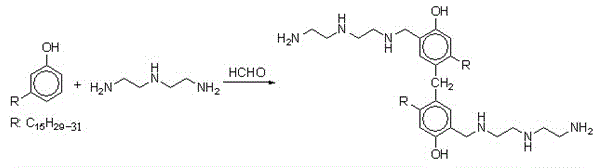 Cashew amine epoxy curing agent for marine heavy anti-corrosion coating and preparation method for curing agent