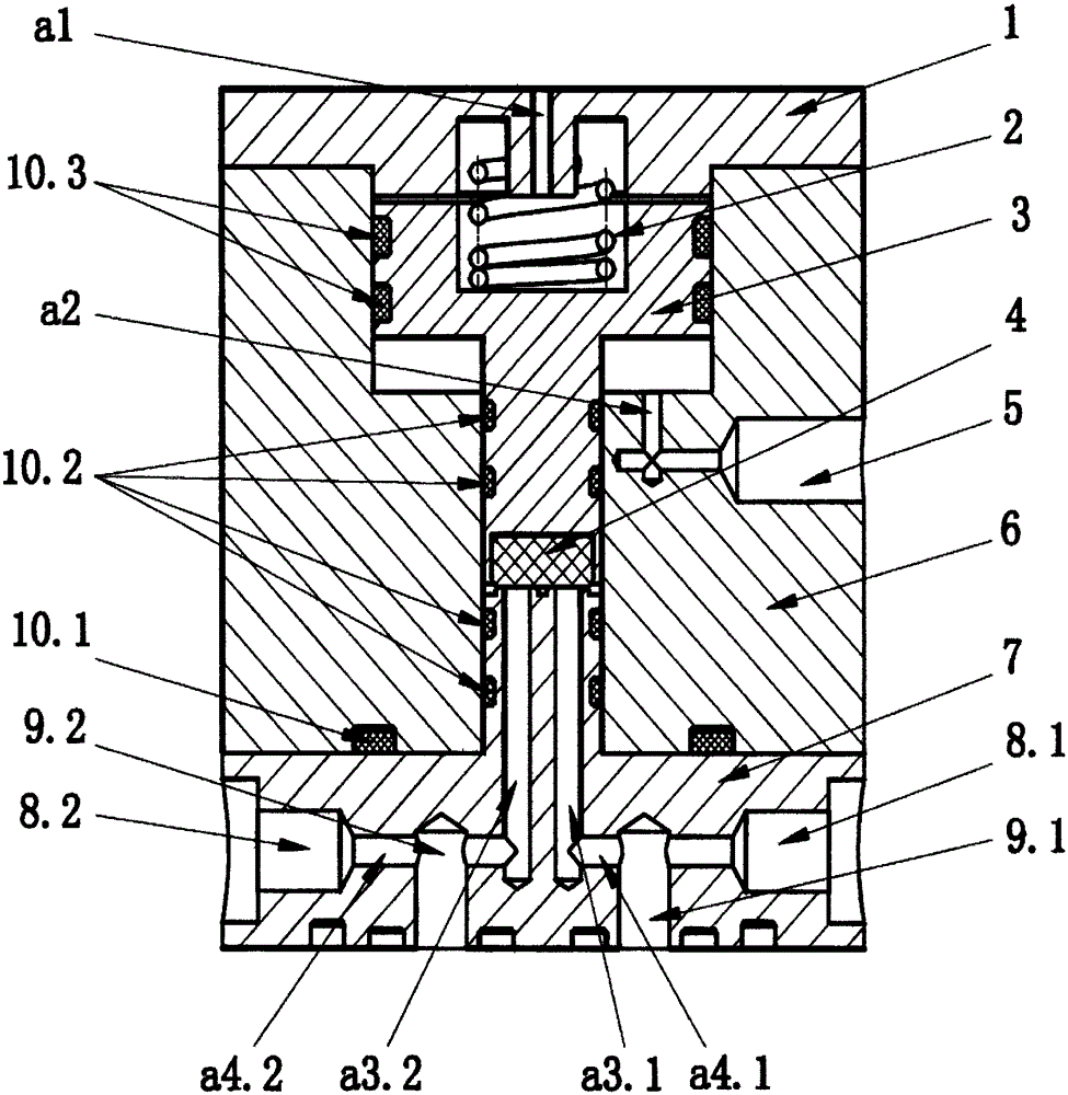 Gas drive combined valve suitable for middle-high pressure difference sealing detection