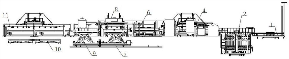 Three-line combined production line with demolding function