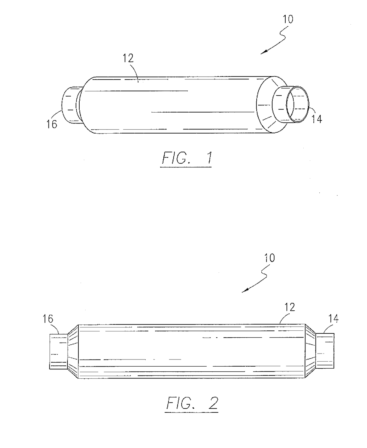 Marine muffler with angularly disposed internal baffle