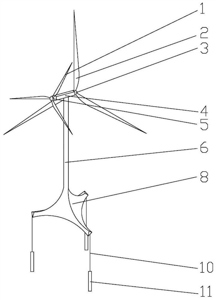 Double-wind-wheel offshore floating type wind turbine generator