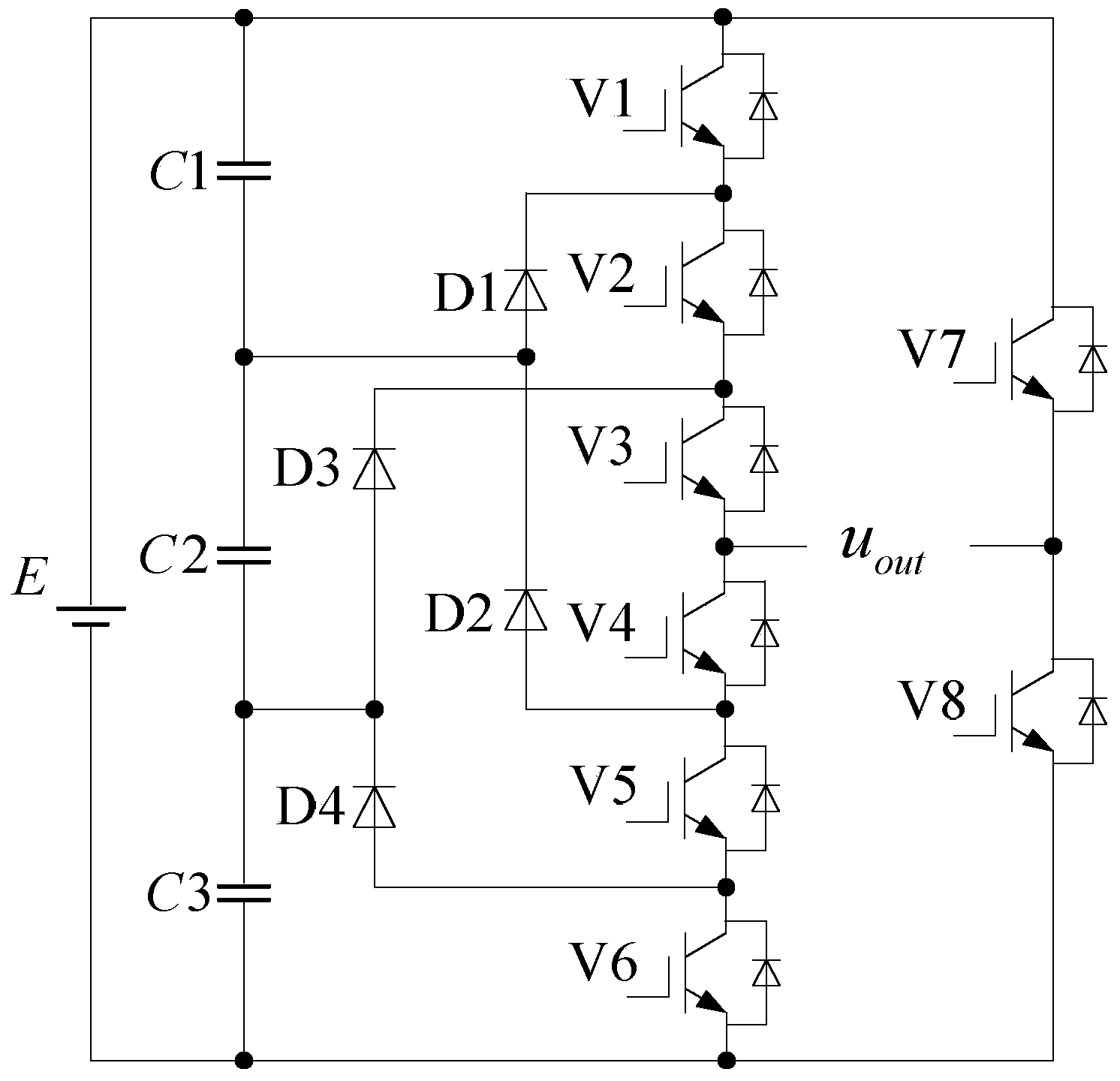 Method for eliminating zero crossing distortion of output voltage of single-phase asymmetric seven-level inverter