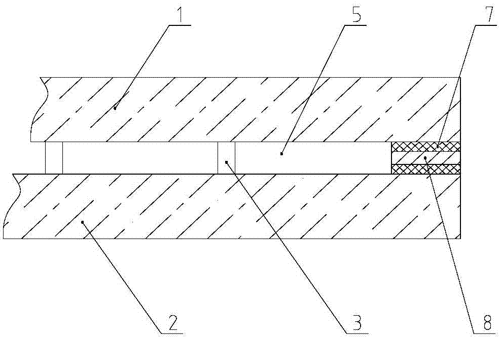 Vacuum glass sealing and connecting structure, semi-finished product of vacuum glass sealing and connecting structure, and sealing and connecting method of vacuum glass sealing and connecting structure