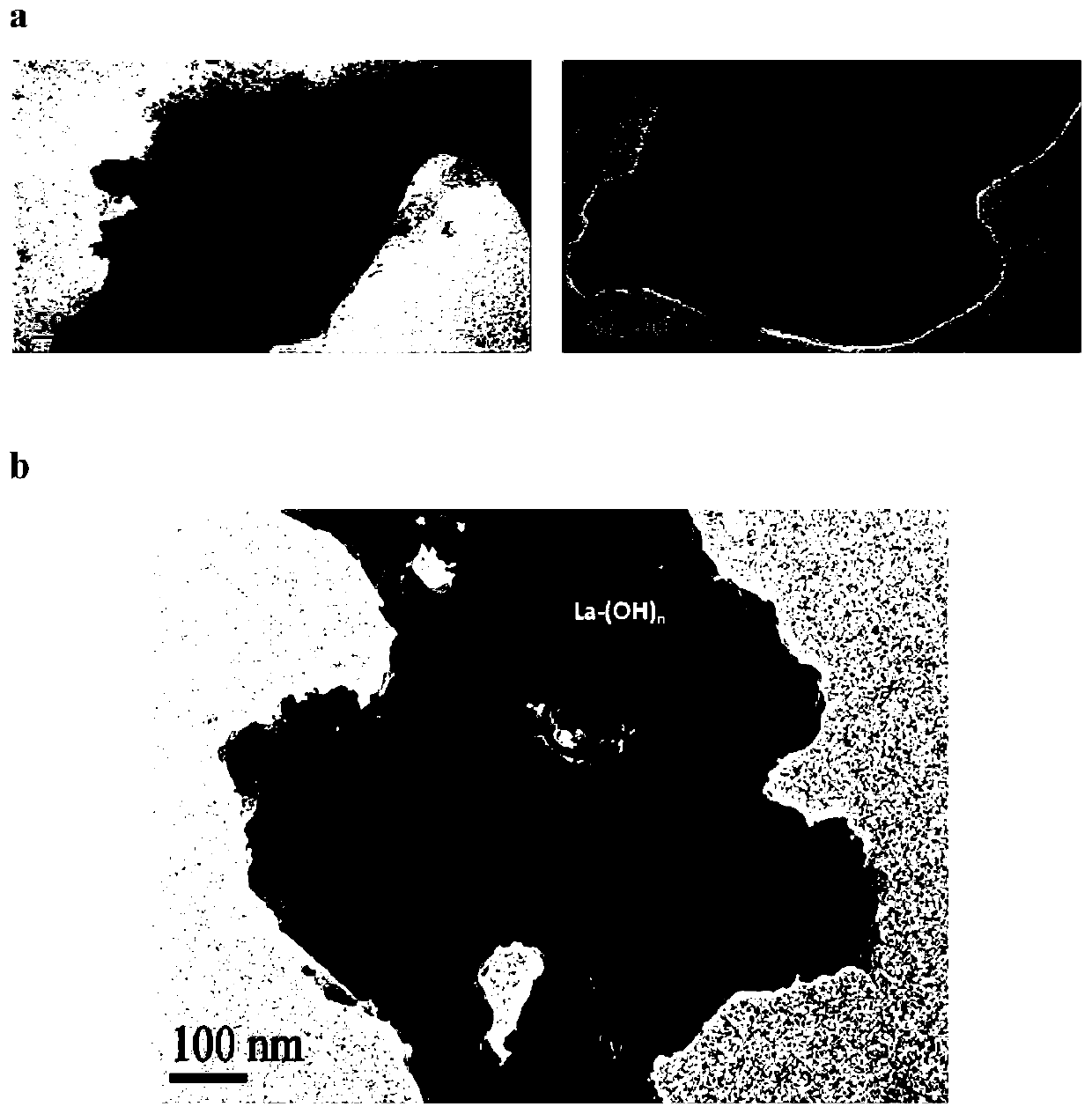 Resin-based nano-lanthanum material and preparation method and application thereof