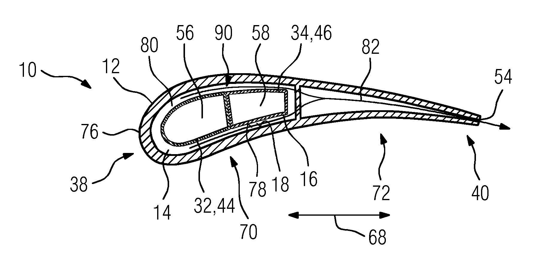 Impingement cooling of turbine blades or vanes