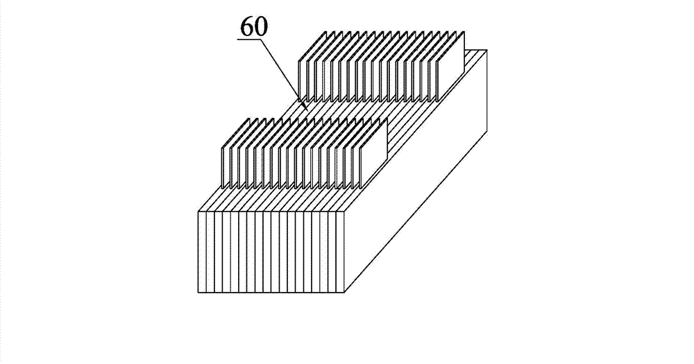 Pole ear output connector for multi-layer positive-negative pole of high ratio power poly-lithium battery