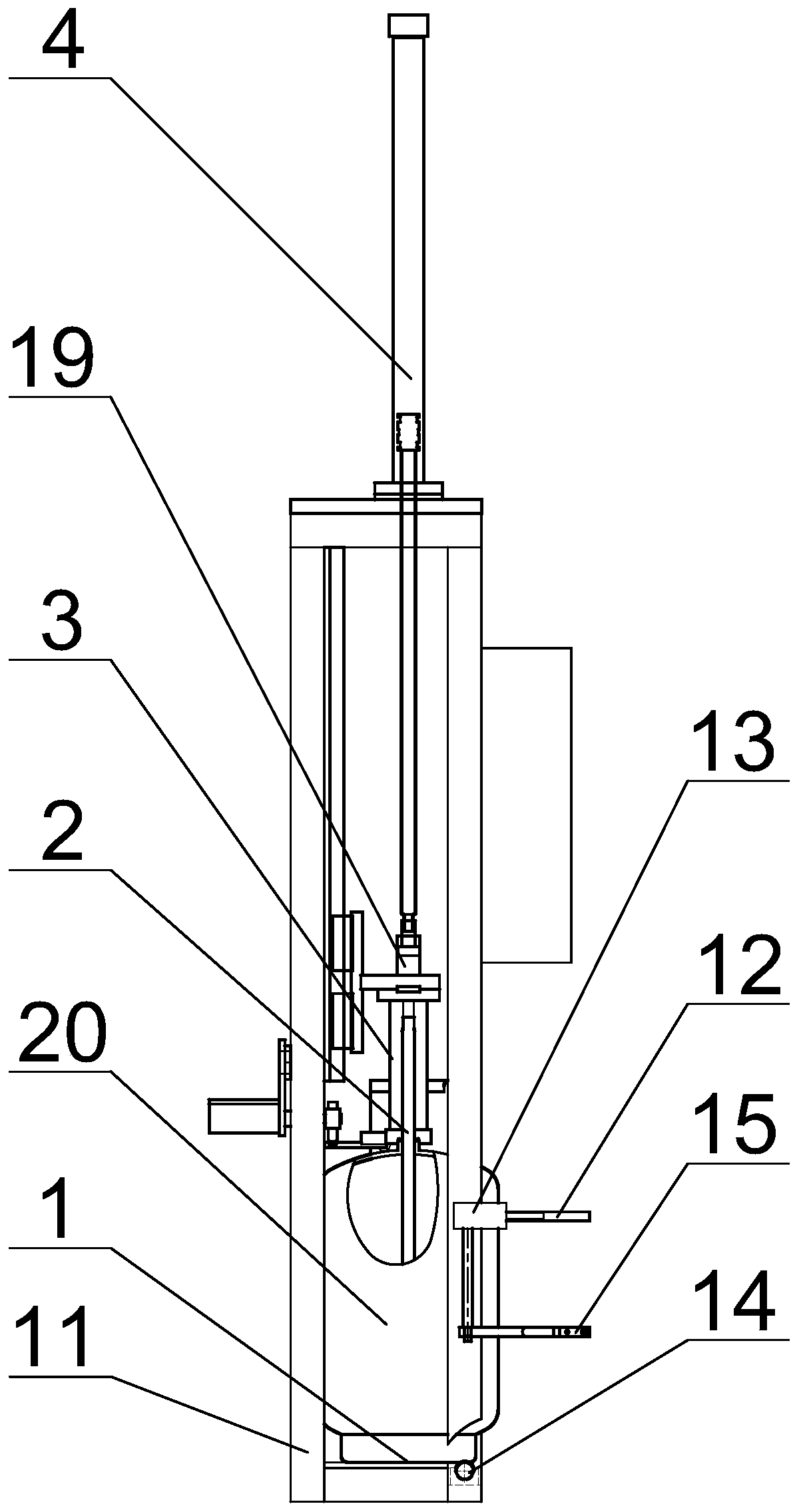 Pneumatic drainage device on steel cylinder pressure detection device and drainage method thereof