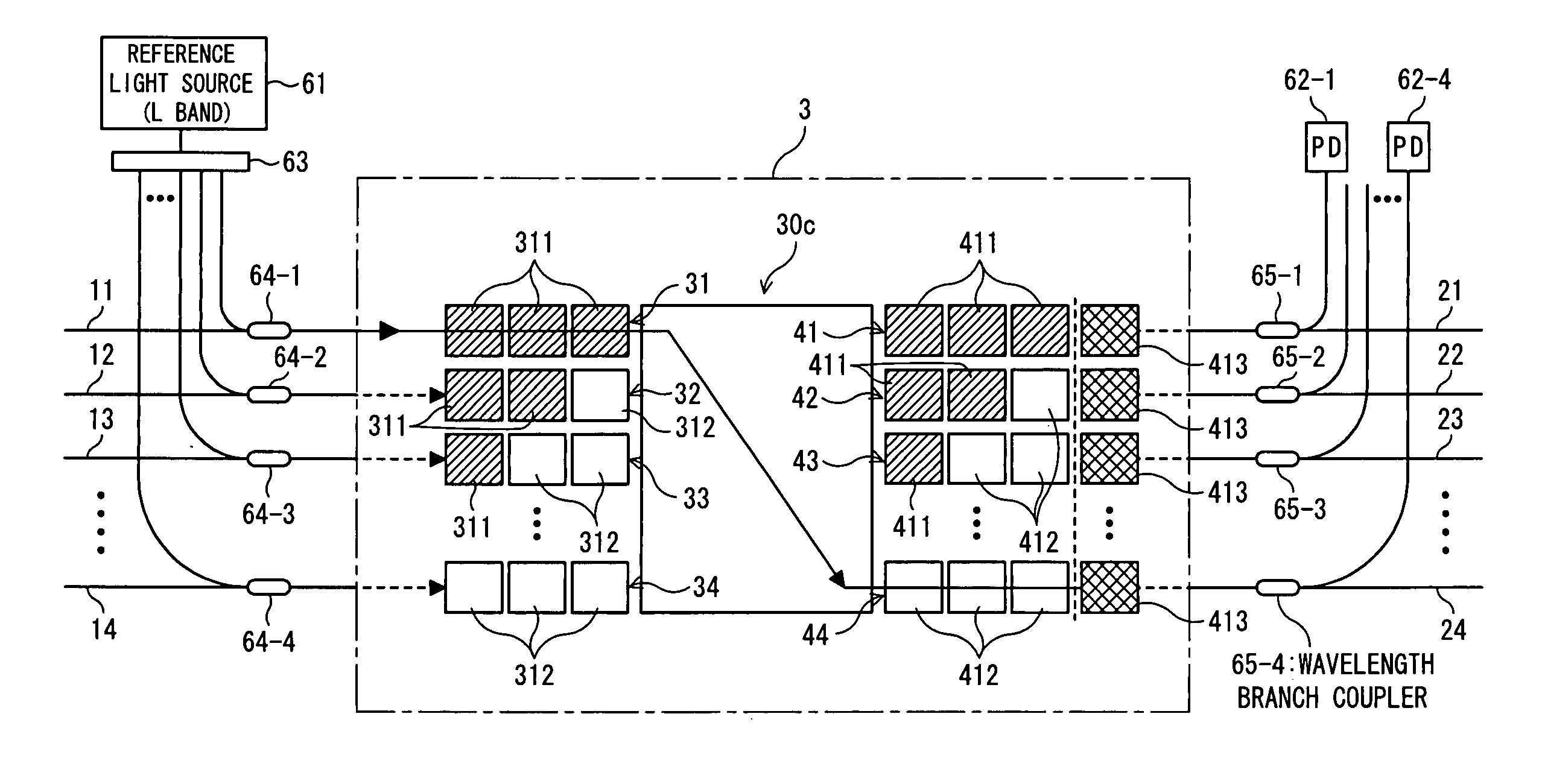 Optical switch apparatus and control information updating method therein