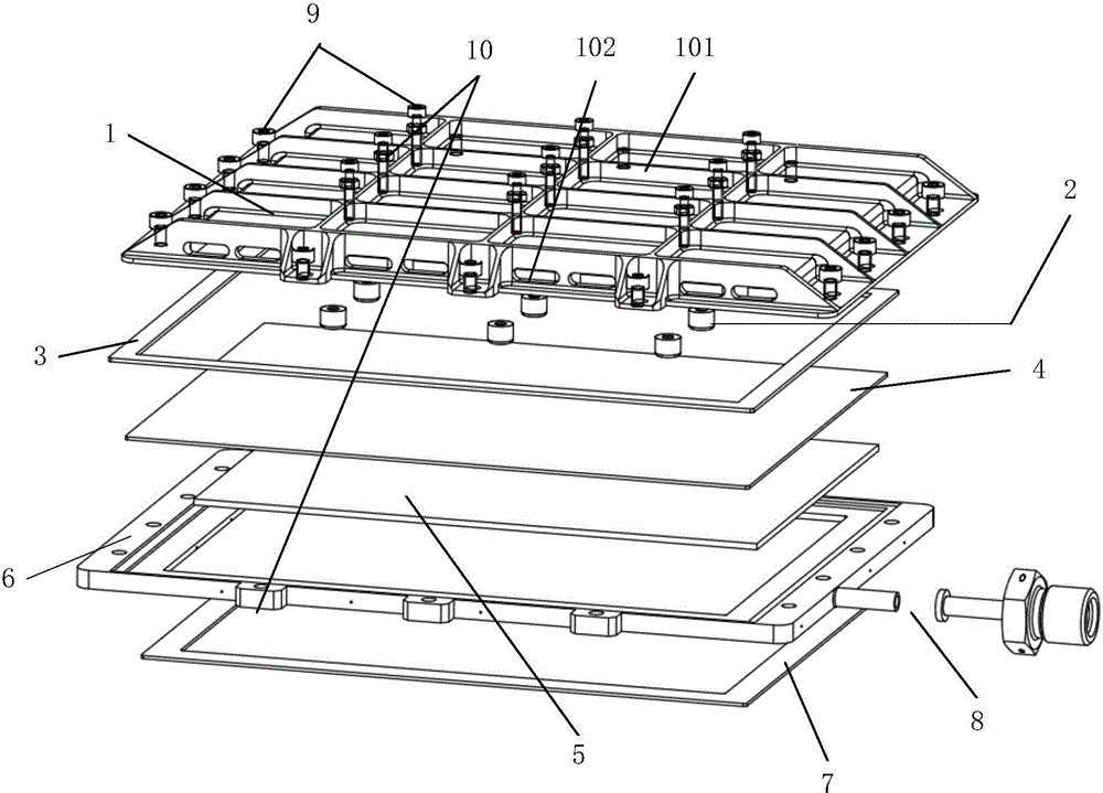 Flat-plate-type water sublimation cold plate for aerospace radiation