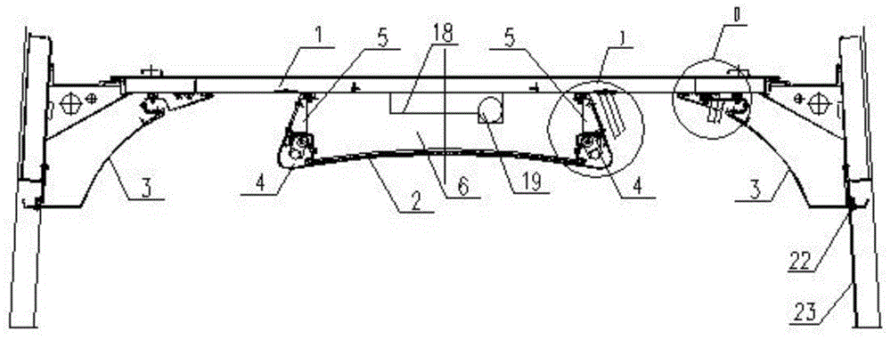 Rail vehicle mid-roof modular structure and rail vehicle