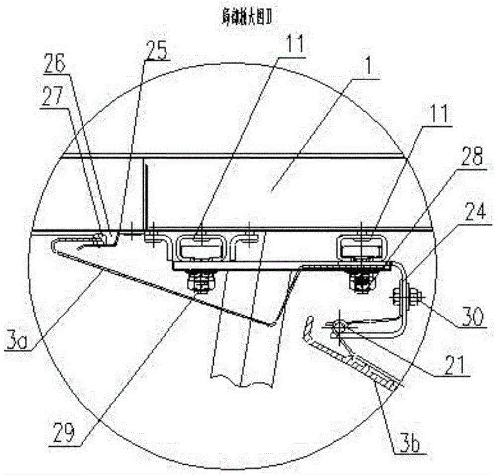 Rail vehicle mid-roof modular structure and rail vehicle