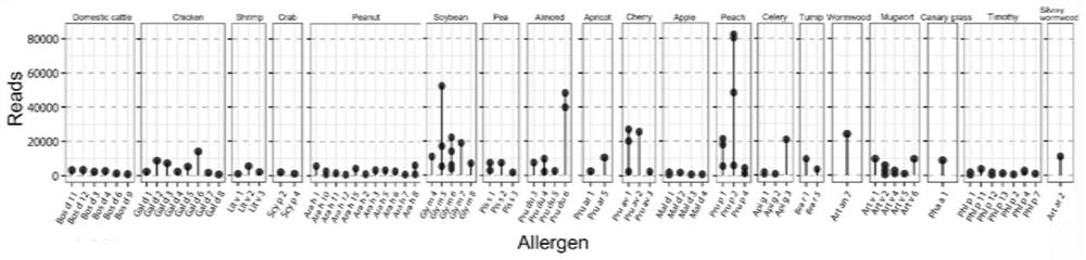 Capture probe set for detecting food allergens as well as preparation method and application of capture probe set