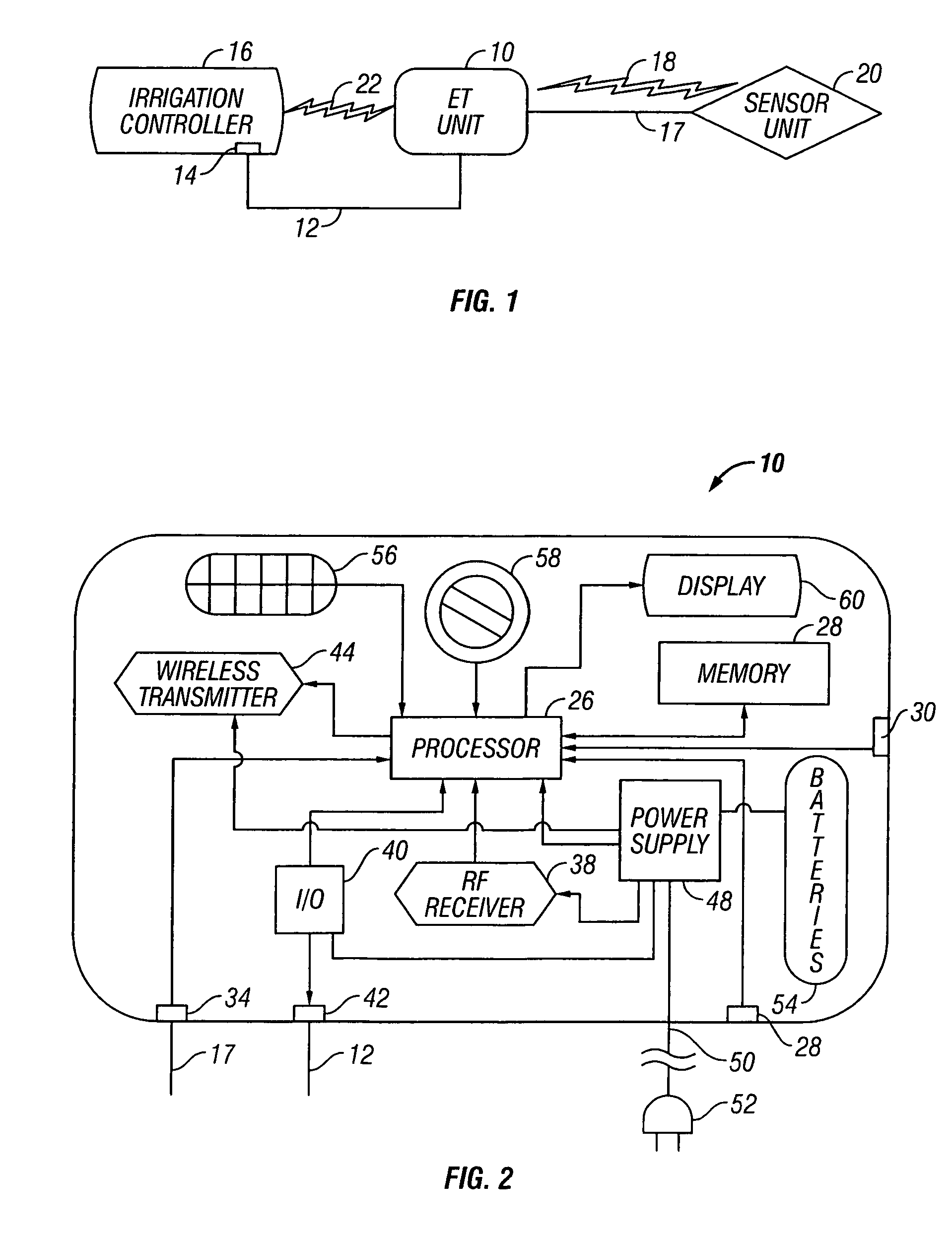 Evapotranspiration unit for re-programming an irrigation controller