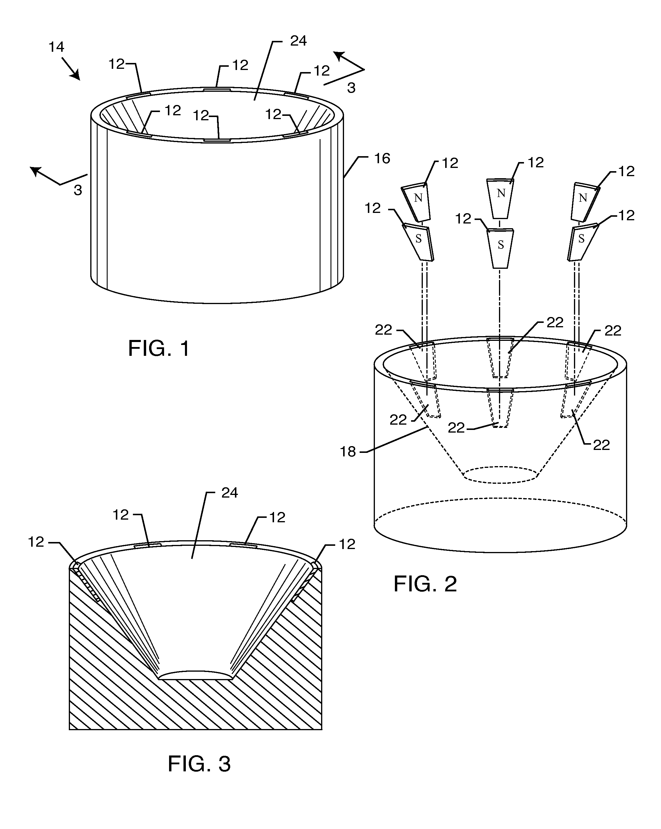 Permanent magnetic male and female levitation supports