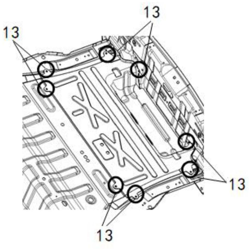 GMT rear floor structure of small vehicle