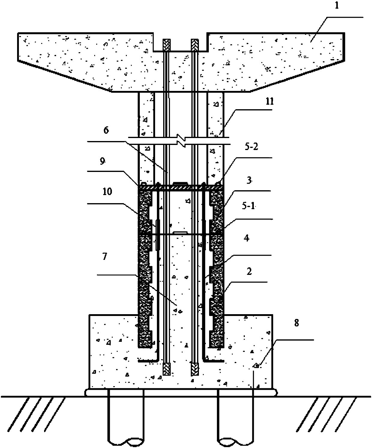 Prefabricated fabricated pier suitable for moderate-strong earthquake area and construction method of prefabricated fabricated pier