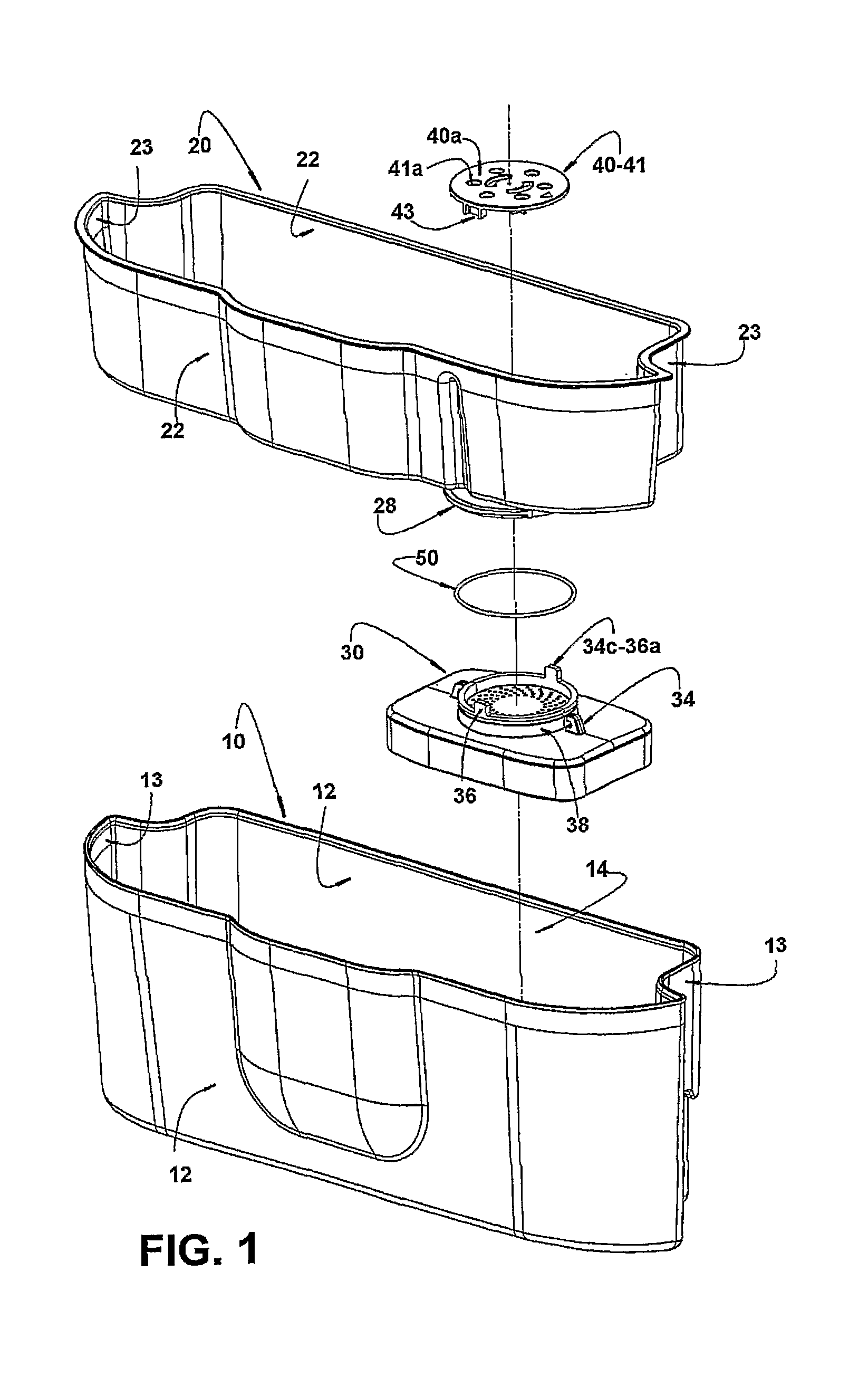 Arrangement of filter assembly for water dispensing-storage device