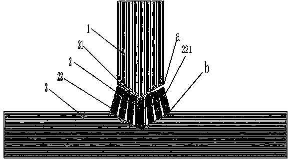 A kind of fiber-reinforced polymer-based composite material T-joint and its manufacturing method