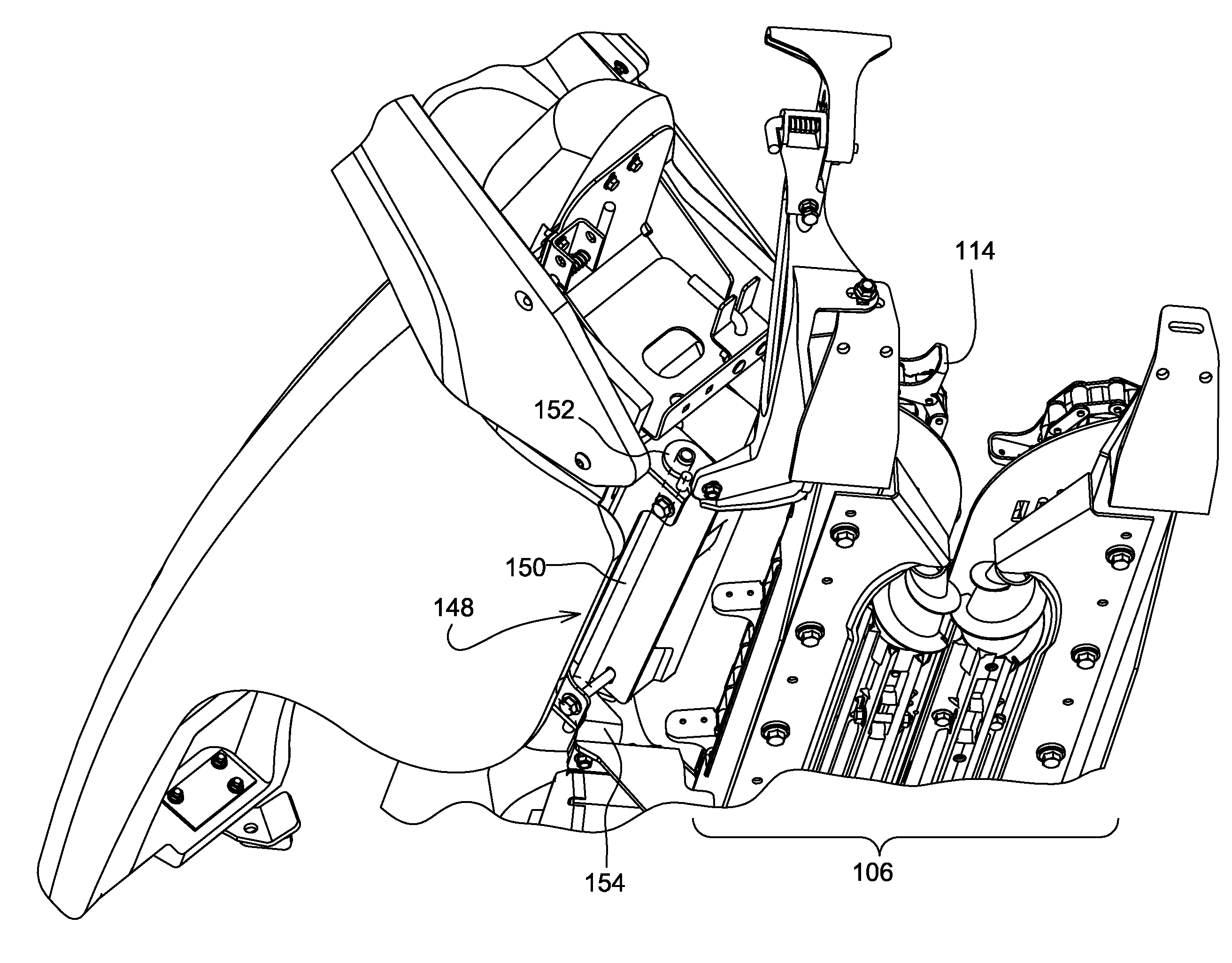 Tilt out corn head end fender