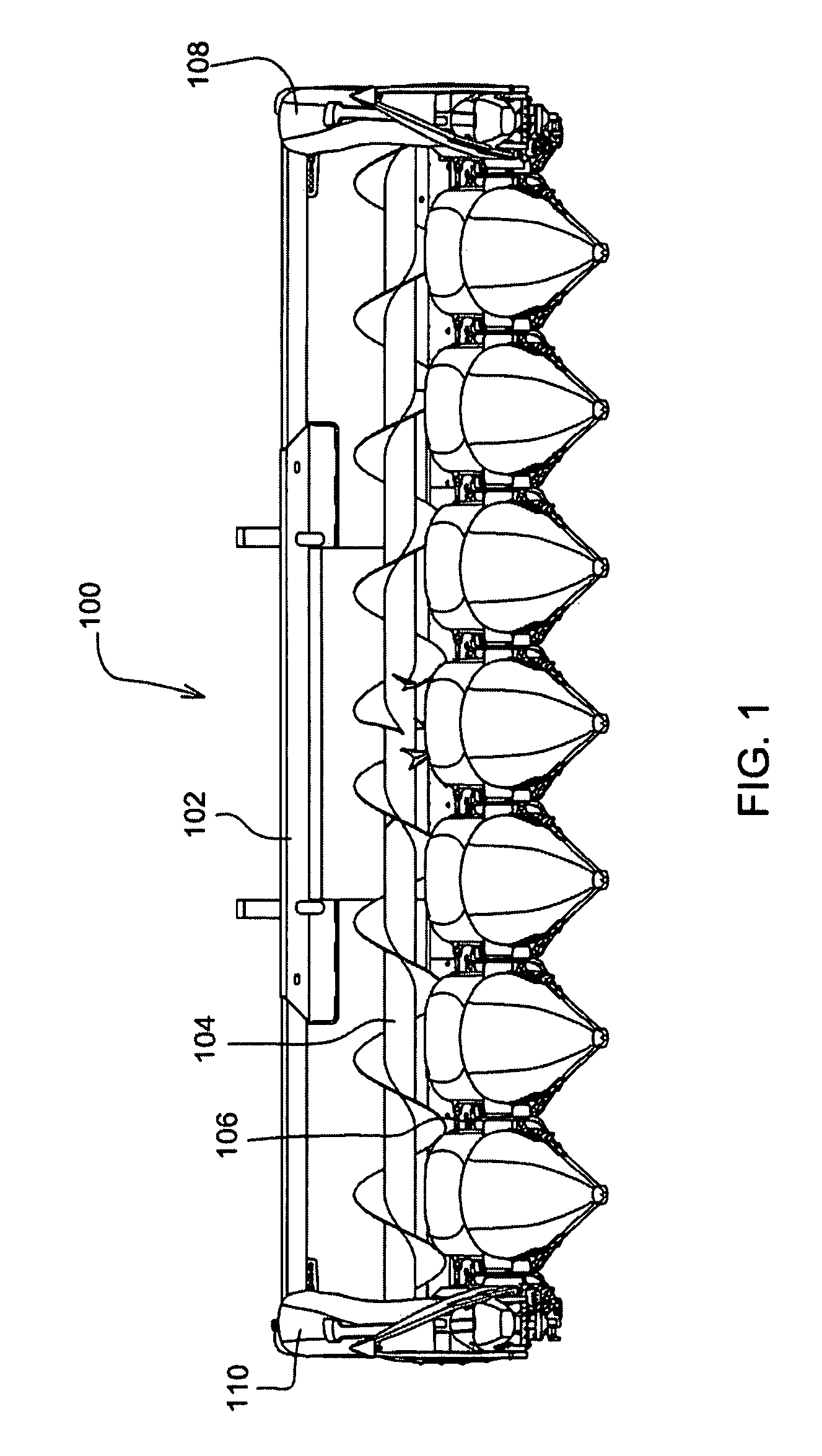 Tilt out corn head end fender