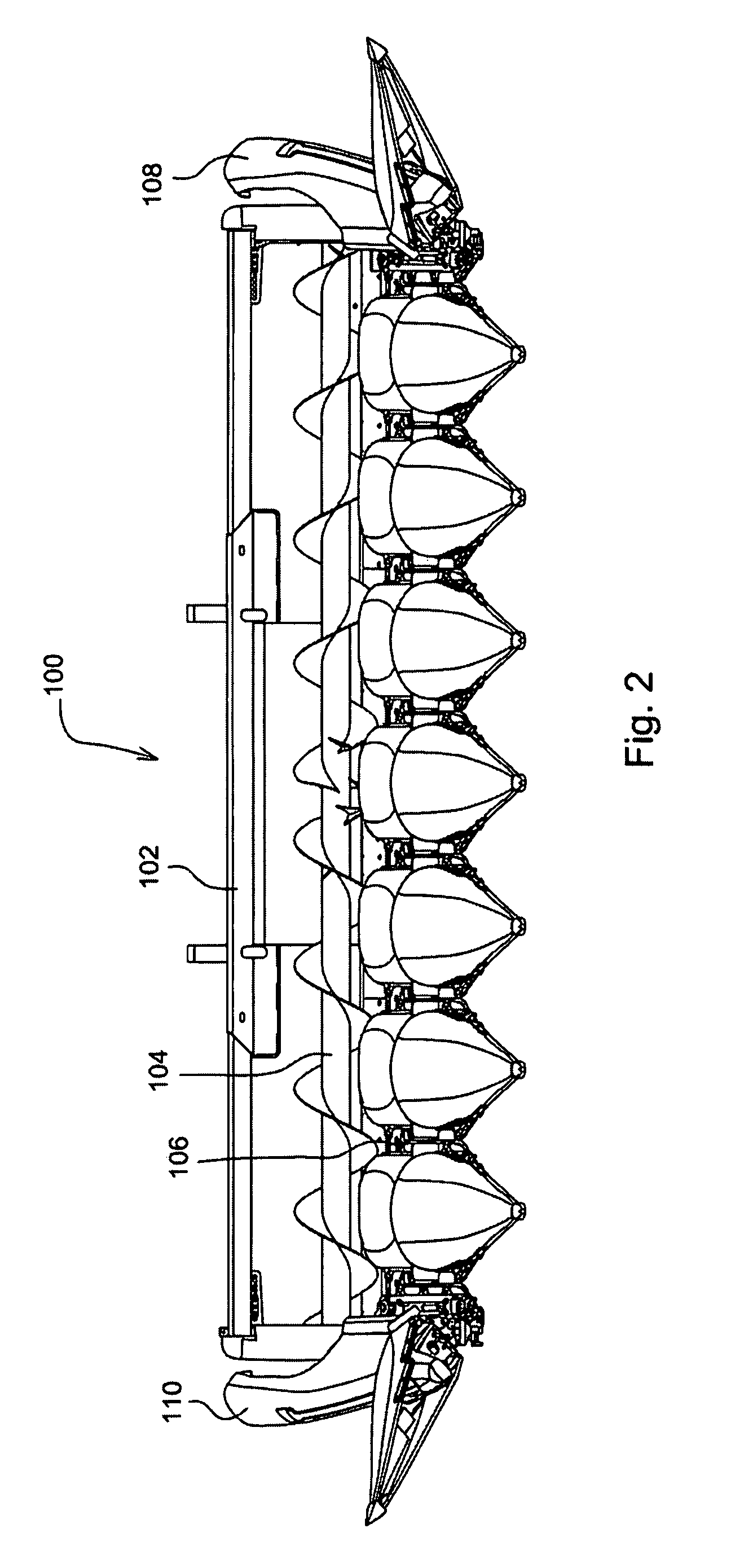 Tilt out corn head end fender