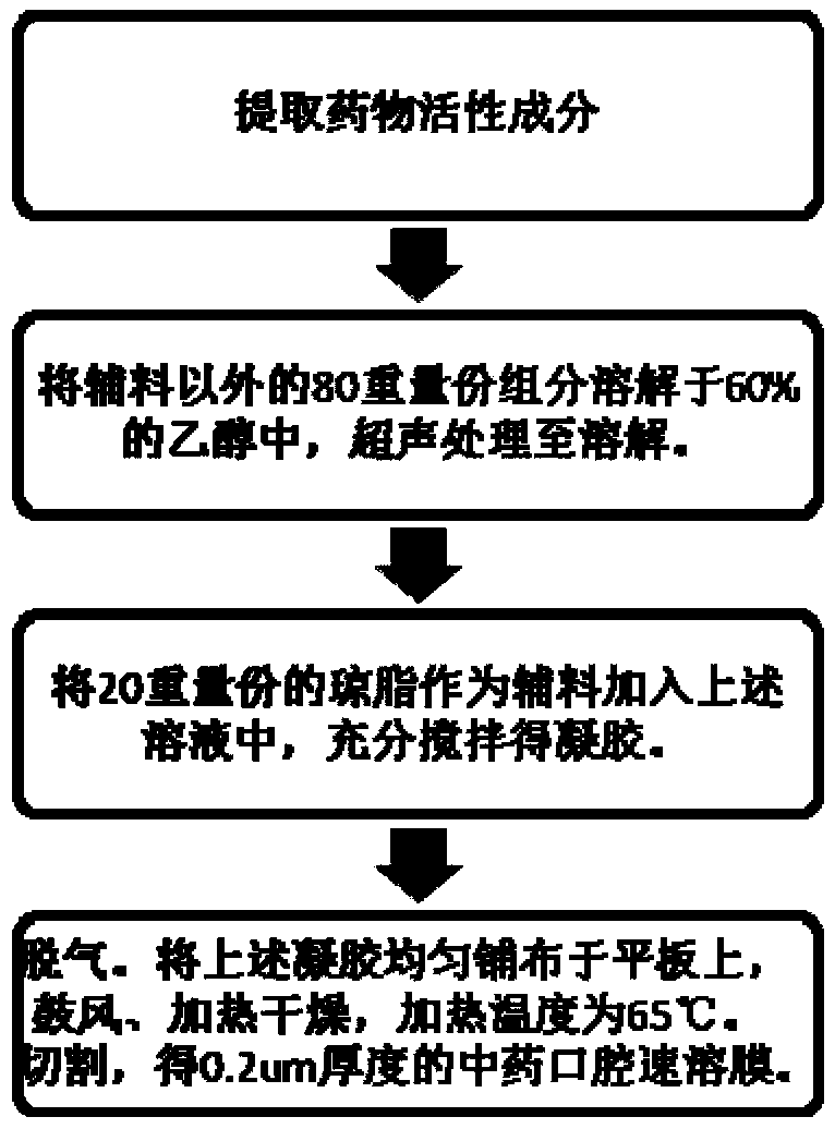 A kind of traditional Chinese medicine film, its preparation method and application