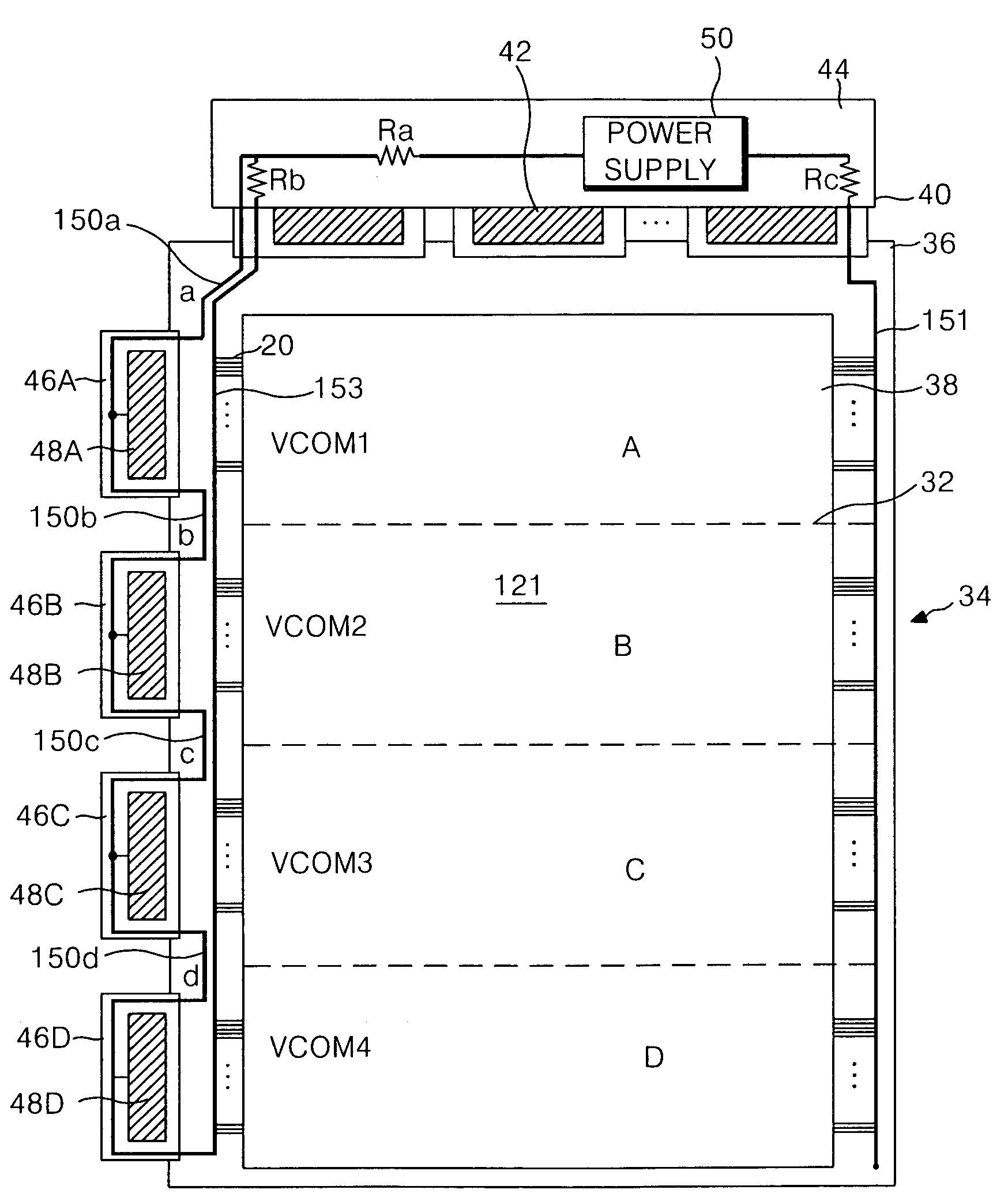 Liquid crystal display device with voltage compensator