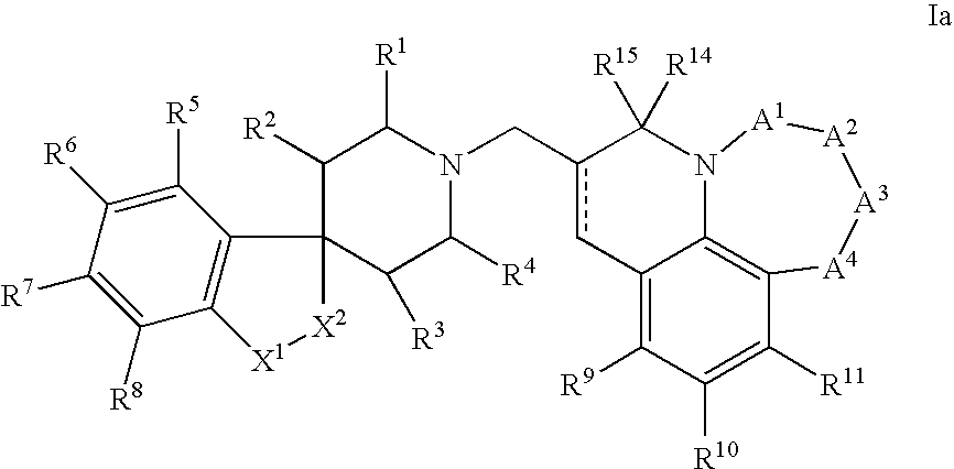 N-substituted spiropiperidine compounds as ligands for ORL-1 receptor