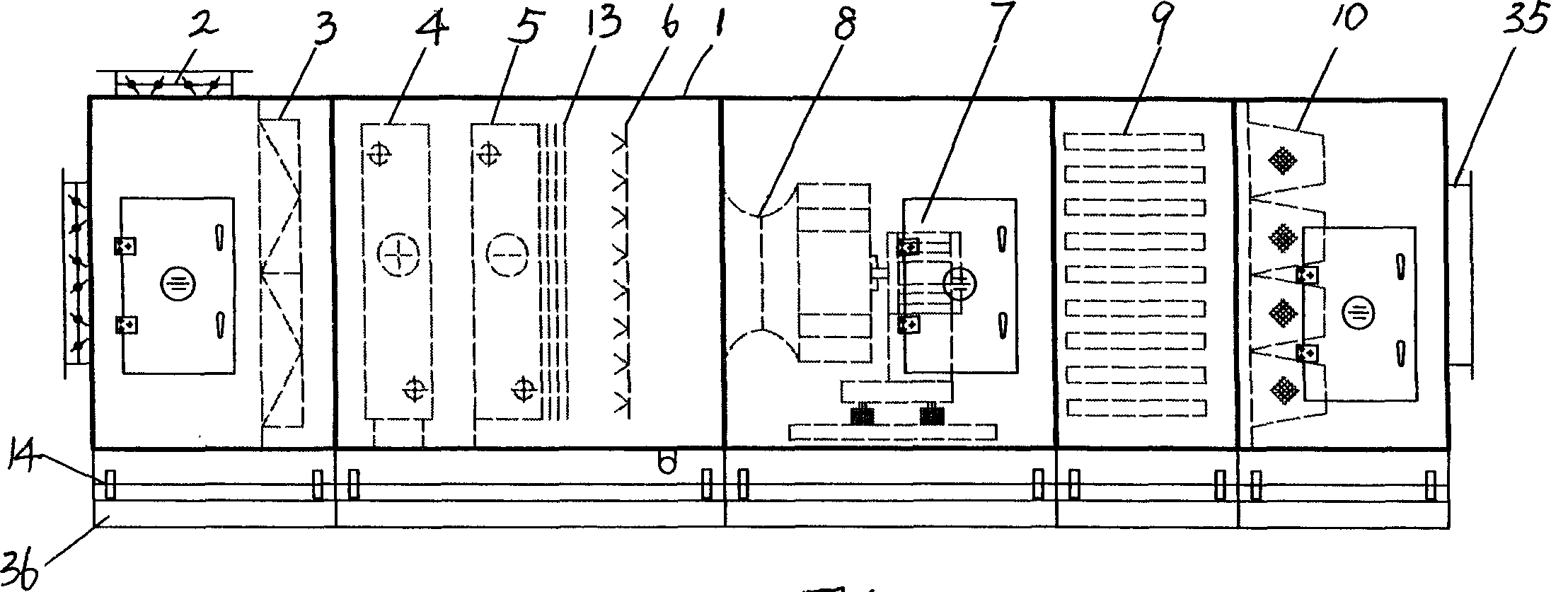 Drum type air treating machine set