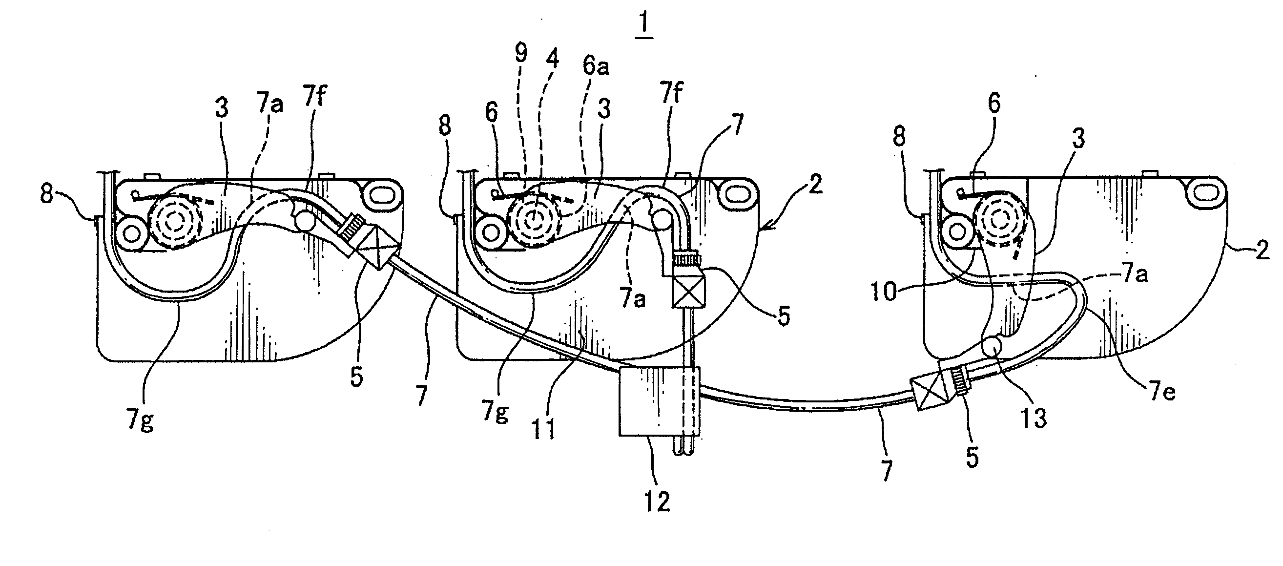 Power supplying system for a sliding structure