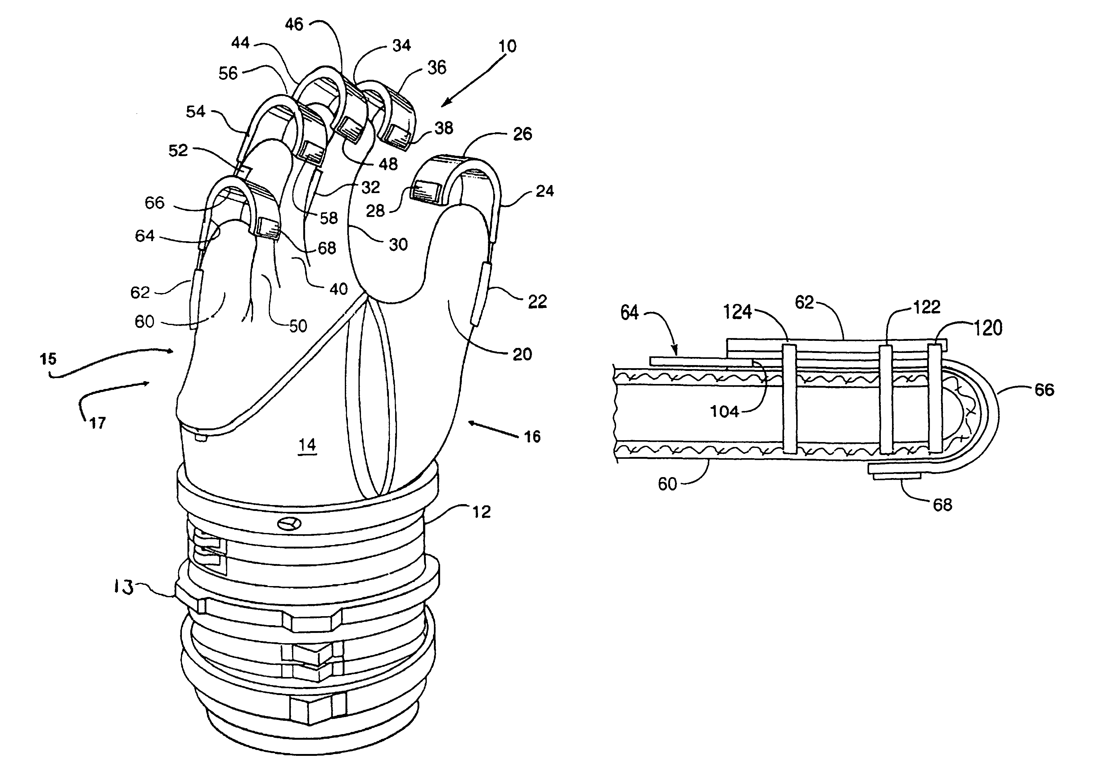 Astronaut gloves with finger extensions