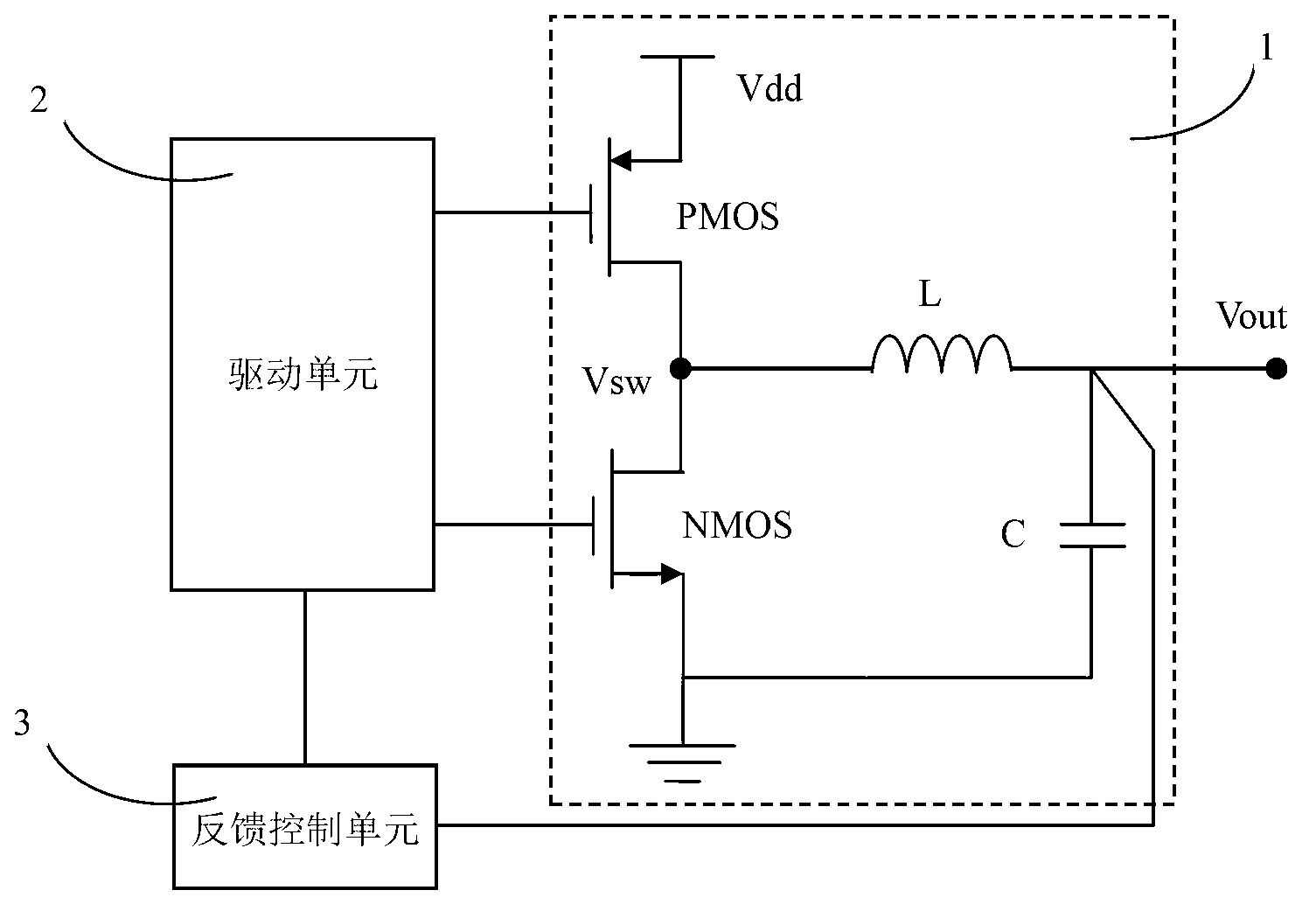 Adaptive sectional driving DC-DC converter