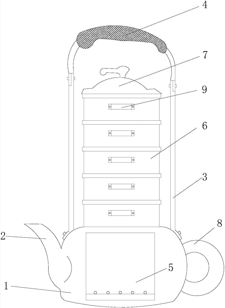 Kettle capable of steaming steamed bun