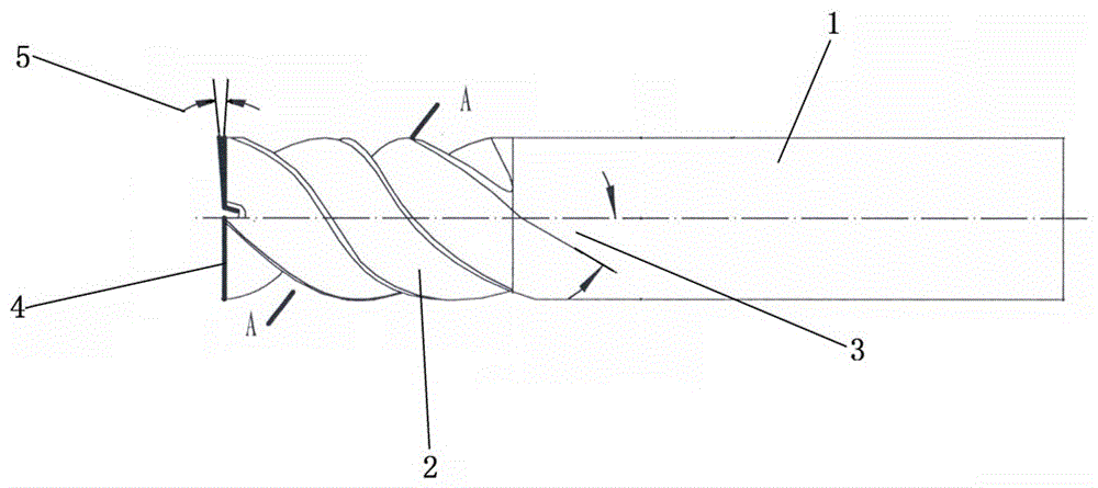 Computer numerical control (CNC) milling cutter with four teeth