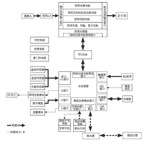 System with video monitoring function for carrying out research on circadian rhythms under condition of exposure to microwaves