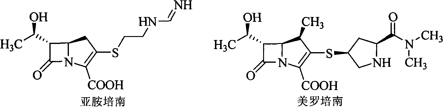 Penem derivative containing isothioureido sulfhydryl pyrrolidine