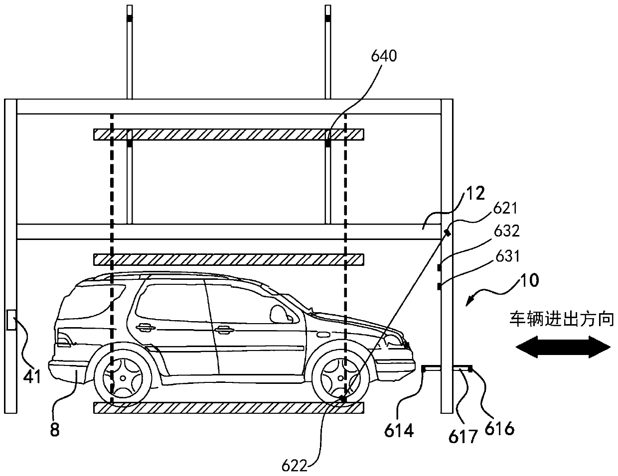 Three-dimensional parking garage