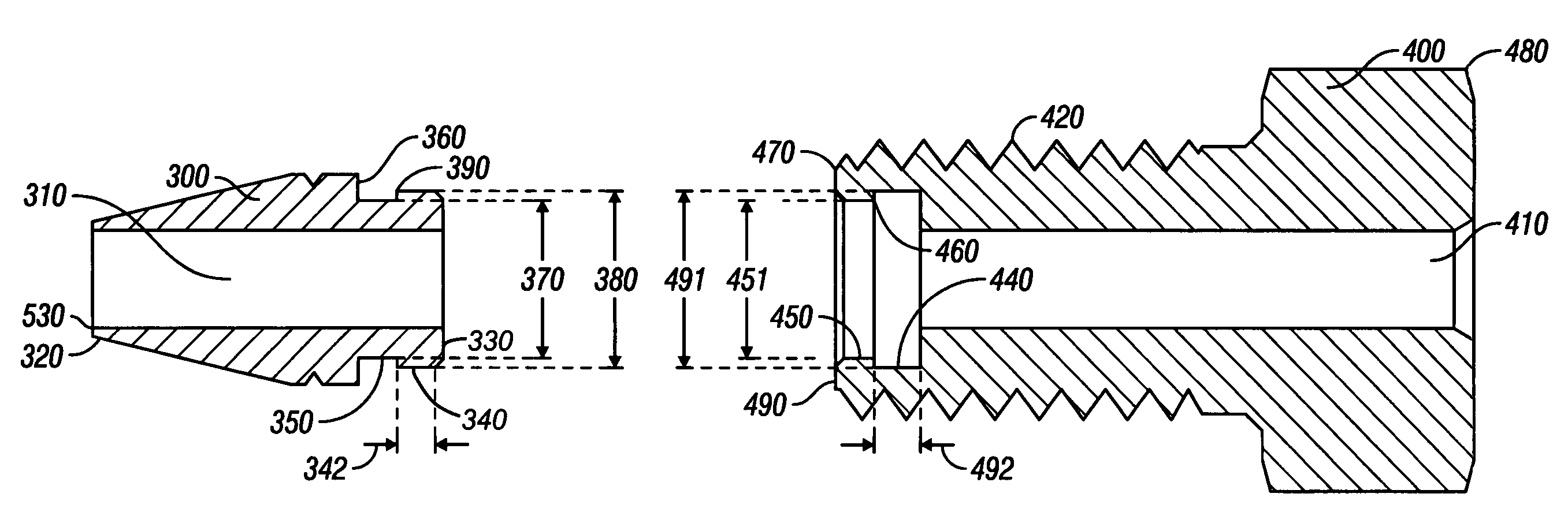 Compression fitting nut with interlocked ferrule