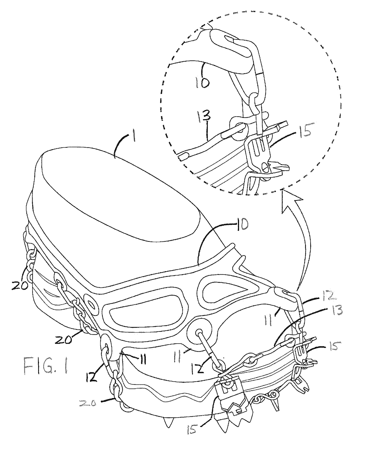 Crampons provided with spikes